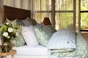 Conjunto de cama White/Green Checked Lyocell/Cotton - 50x60 cm, 150x210 cm - Lexington