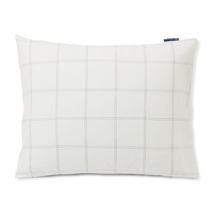 Fronha Checked algodão-liocel 50x90 cm - Off white-dark blue - Lexington