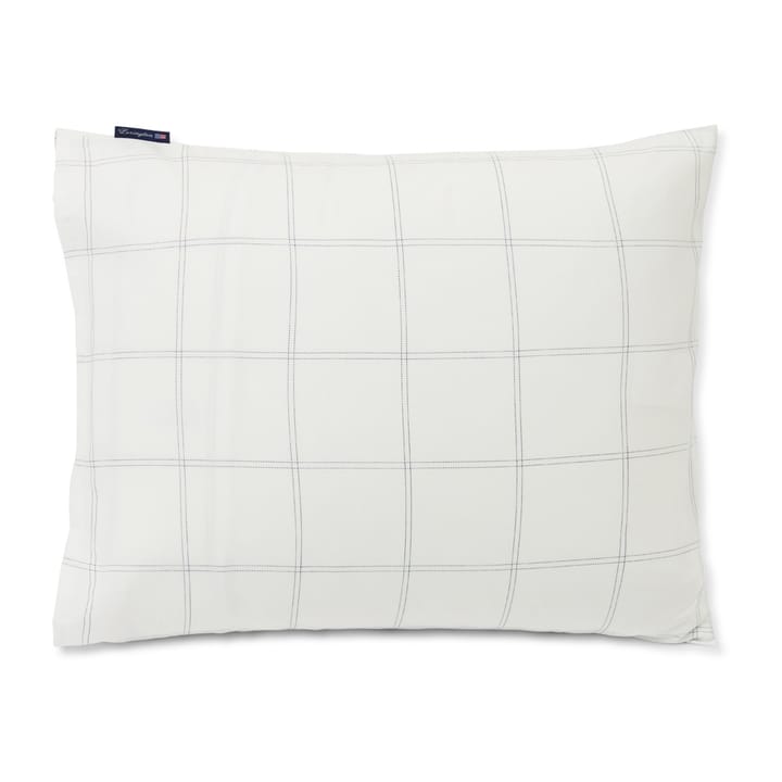 Fronha Checked algodão-liocel 50x90 cm - Off white-dark blue - Lexington