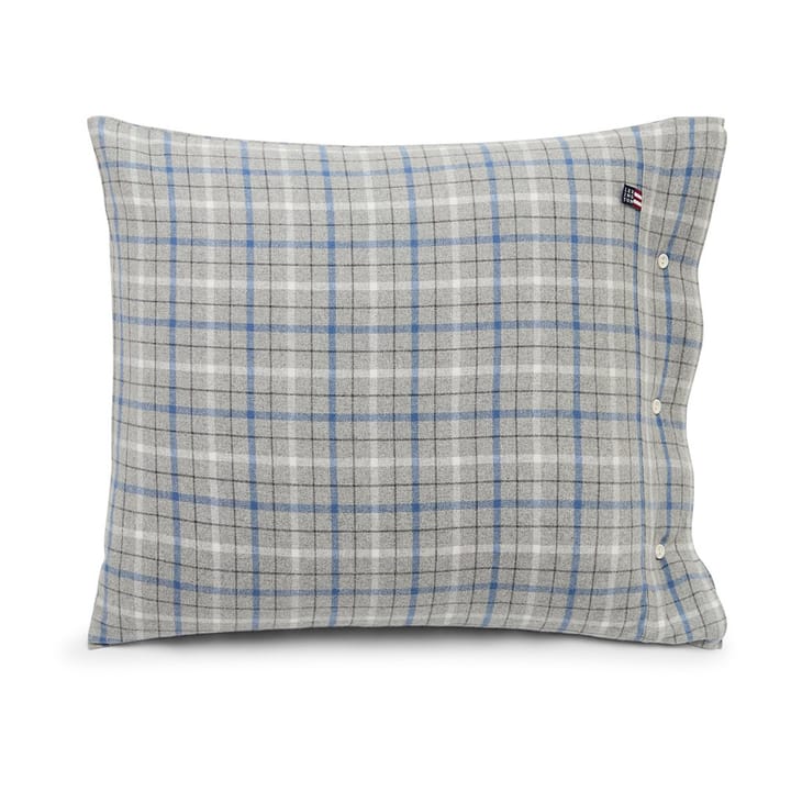 Fronha Checked Cotton Flanela 50x60 cm, Cinza-azul Lexington