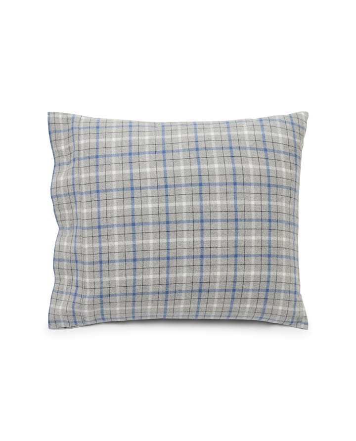 Fronha Checked Cotton Flanela 50x60 cm, Cinza-azul Lexington