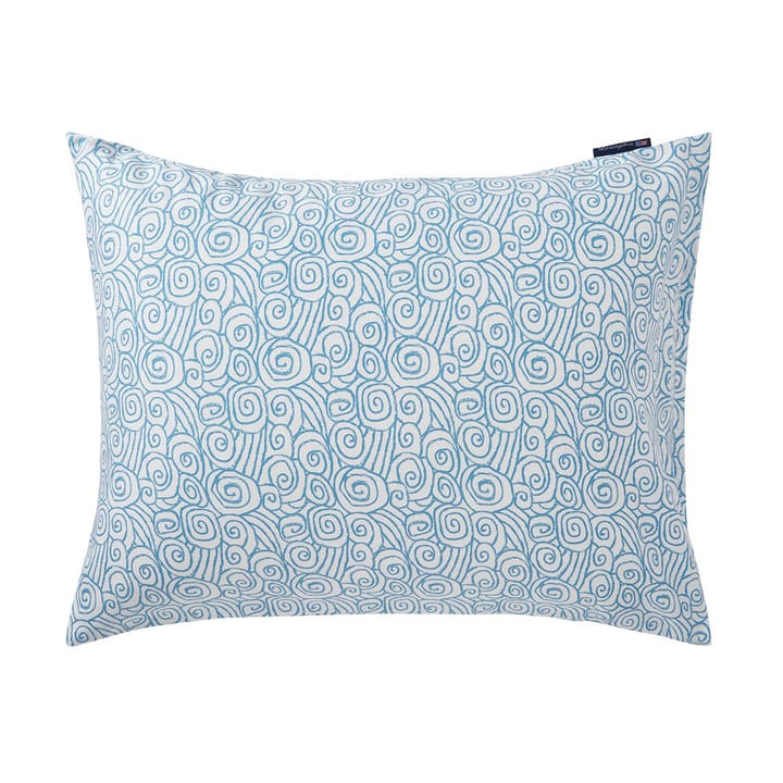 Fronha Wave Printed Cotton Sateen 50x60 cm, White-Blue Lexington