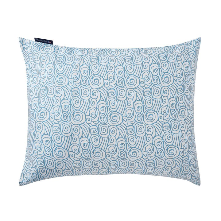 Fronha Wave Printed Cotton Sateen 50x60 cm, White-Blue Lexington