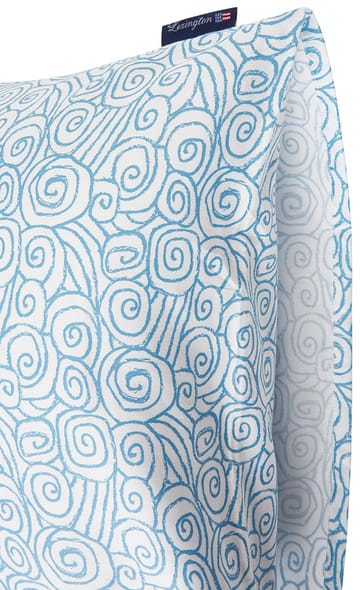 Fronha Wave Printed Cotton Sateen 50x60 cm - White-Blue - Lexington