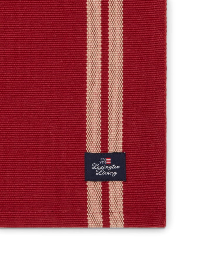 Individual Striped Org Algodão Rib 40x50 cm - vermelho-bege - Lexington