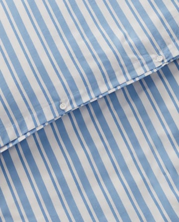 Jogo de cama Striped Cotton Poplin - White-Blue, 2 örngott - Lexington