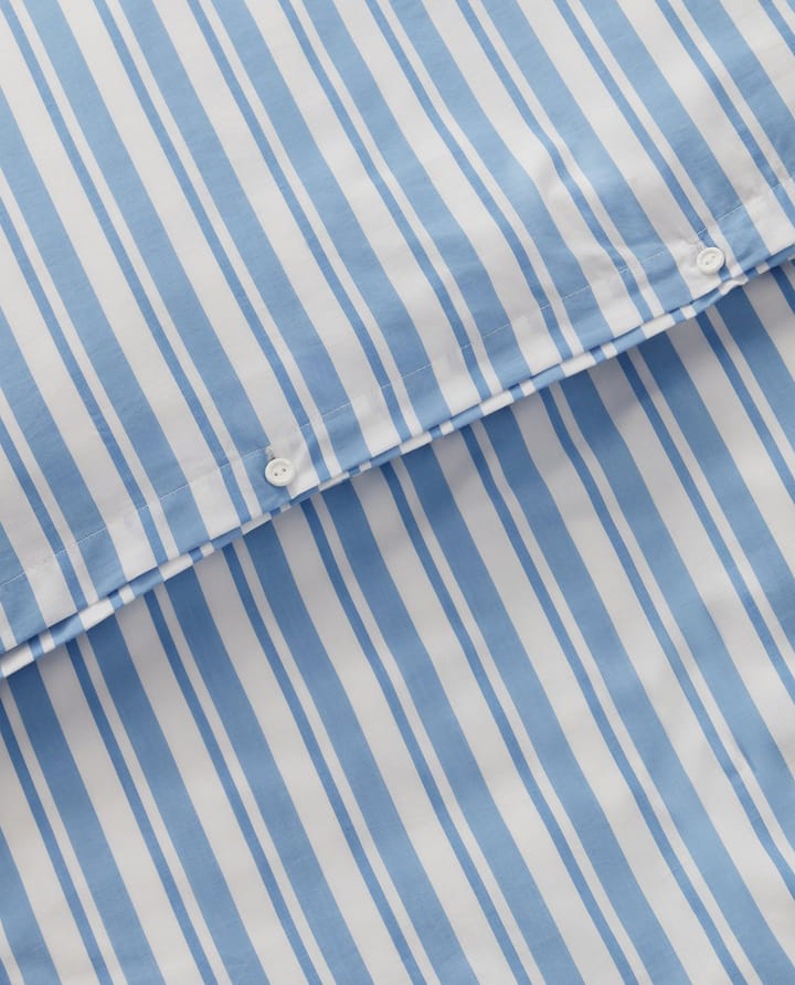 Jogo de cama Striped Cotton Poplin, White-Blue, 2 örngott Lexington