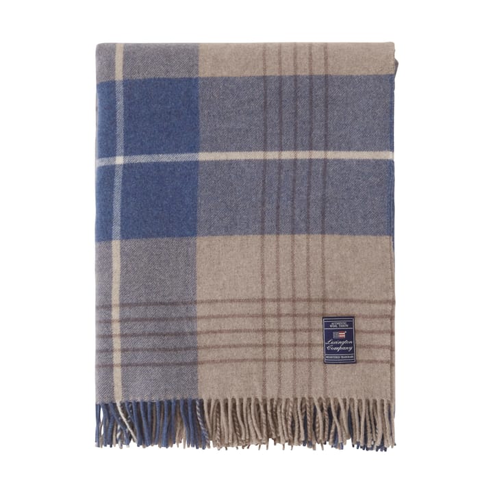 Manta Checked Recycled Wool 130x170 cm, Denim blue-beige Lexington