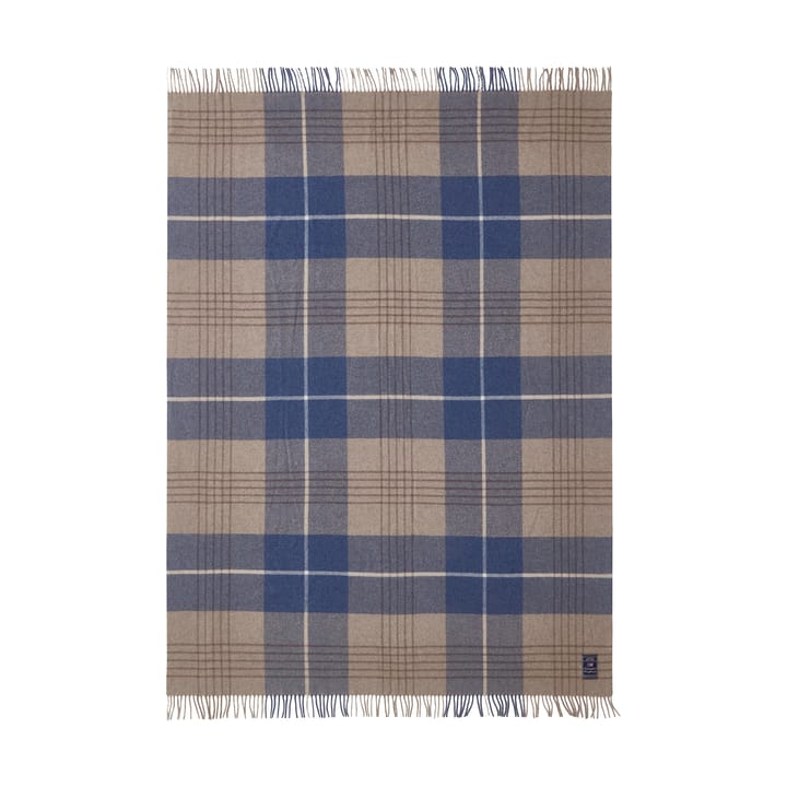 Manta Checked Recycled Wool 130x170 cm, Denim blue-beige Lexington