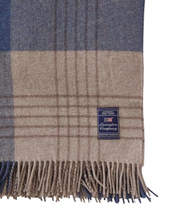 Manta Checked Recycled Wool 130x170 cm - Denim blue-beige - Lexington