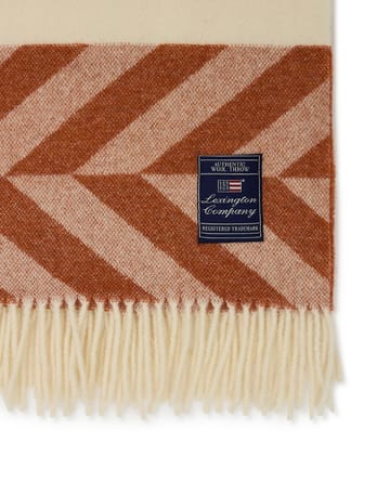 Manta lã reciclada Herringbone Striped 130x170 cm - Copper-brown - Lexington