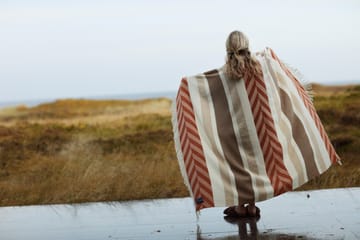 Manta lã reciclada Herringbone Striped 130x170 cm - Copper-brown - Lexington