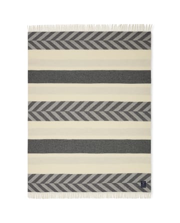 Manta lã reciclada Herringbone Striped 130x170 cm - Grey-off white - Lexington