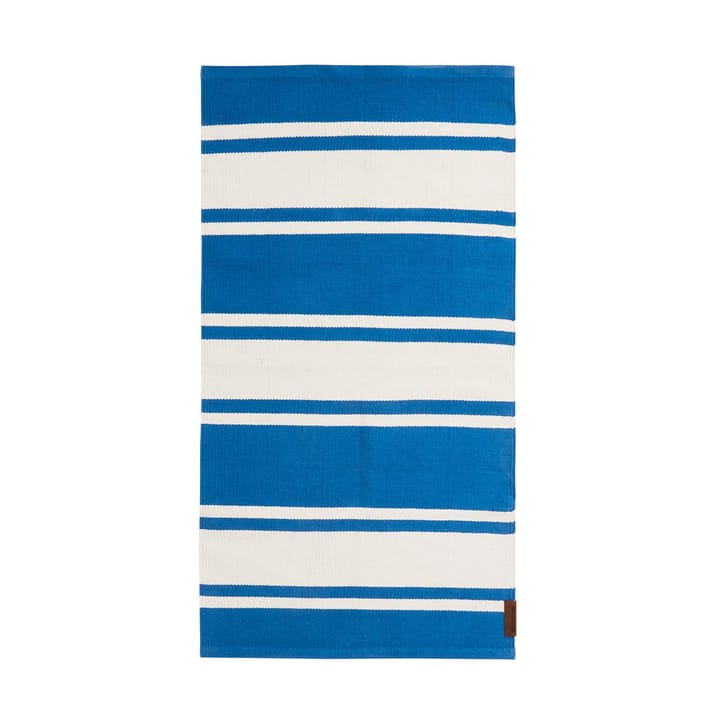 Tapete Organic Striped Cotton 170x240 cm - Azul-branco - Lexington