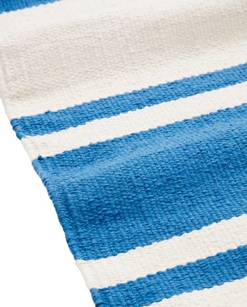 Tapete Organic Striped Cotton 170x240 cm - Azul-branco - Lexington