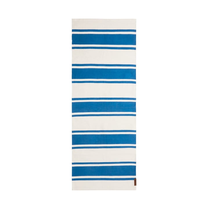 Tapete Organic Striped Cotton 70x130 cm - Azul-branco - Lexington