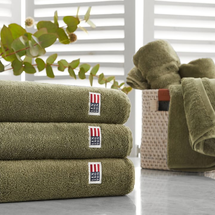 Toalha de banho Icons Original Striped 70x130 cm - dusty olive - Lexington