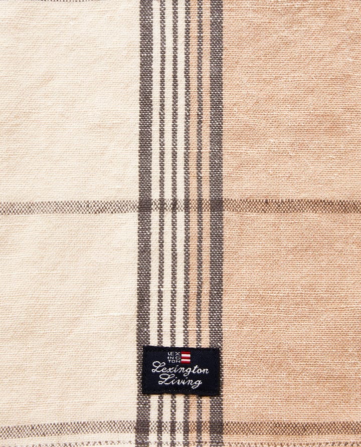 Toalha de cozinha Checked Linen/Cotton 50x70 cm - Bege-branco - Lexington