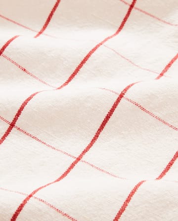 Toalha de cozinha Checked Linen/Cotton 50x70 cm - Branco-vermelho - Lexington