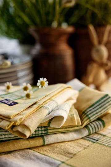 Toalha de cozinha Easter Linen/Cotton 50x70 cm - Amarelo-verde - Lexington