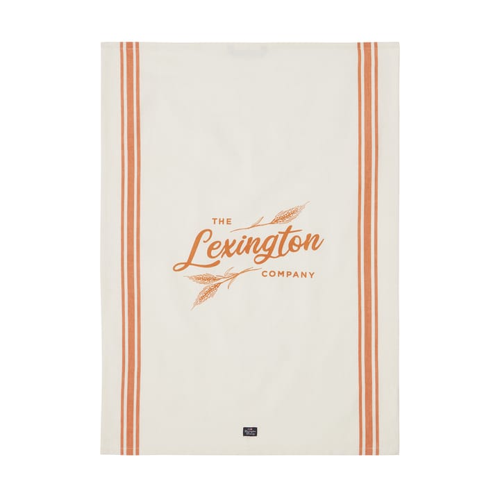 Toalha de cozinha Organic Cotton 50x70 cm - White-orange - Lexington