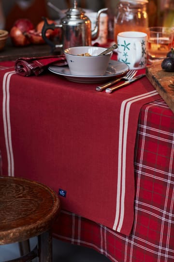 Toalha de mesa Algodão Orgânico Checked Oxford 150x350 cm  - vermelho-bege-verde  - Lexington