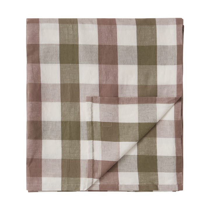 Toalha de mesa Checked Cotton Linen 180x180 cm, Olive Lexington