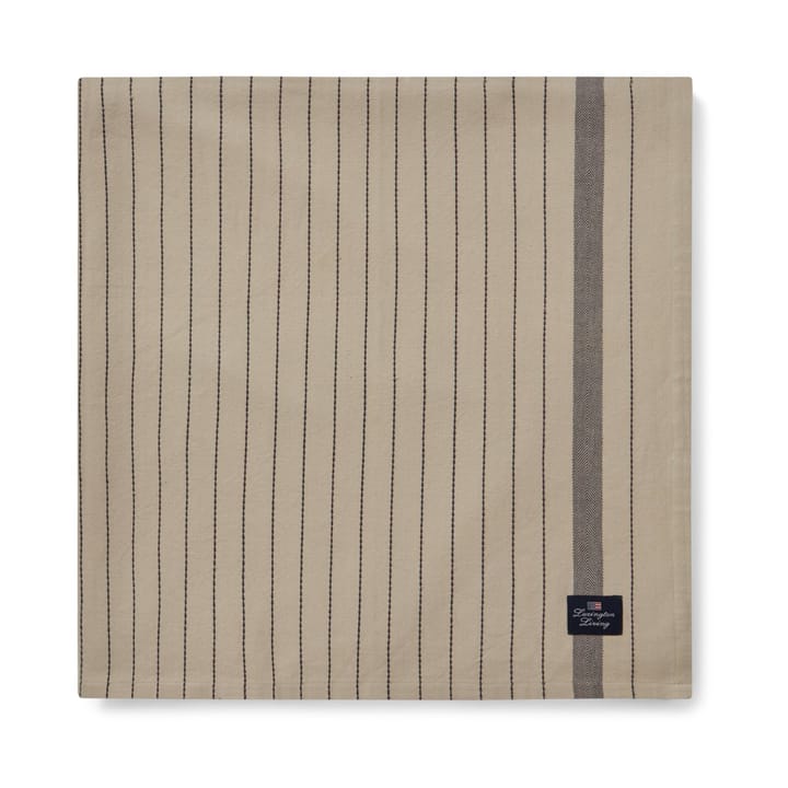 Toalha de mesa Striped Organic Cotton 150x250 cm - bege-cinza escuro - Lexington