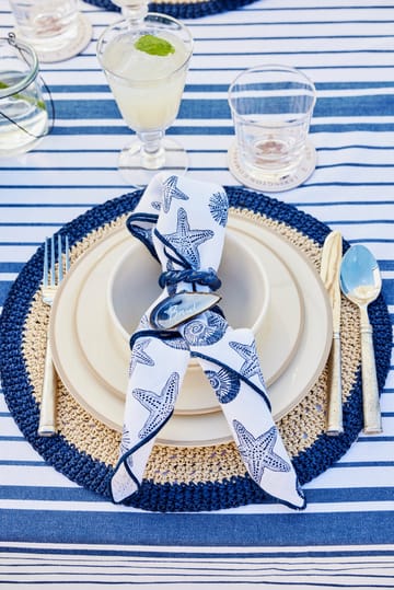 Toalha de mesa Striped Organic Cotton 150x350 cm - Navy - Lexington