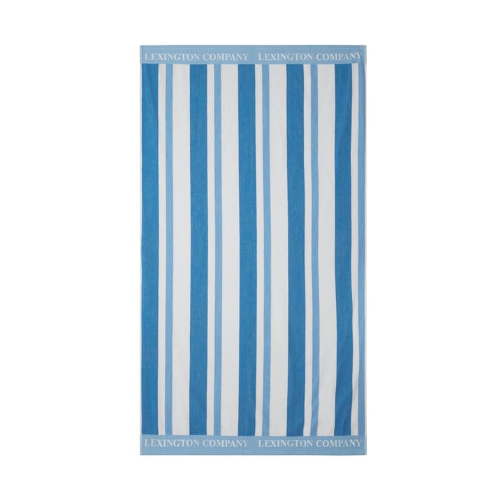 Toalha de praia Striped Cotton Terry 100x180 cm - Blue - Lexington