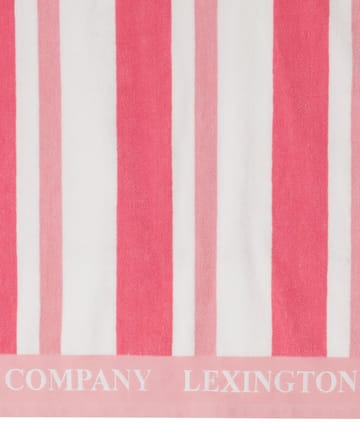 Toalha de praia Striped Cotton Terry 100x180 cm - Cerise - Lexington