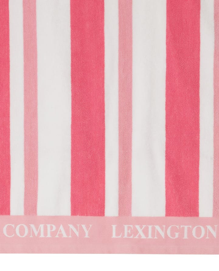 Toalha de praia Striped Cotton Terry 100x180 cm - Cerise - Lexington