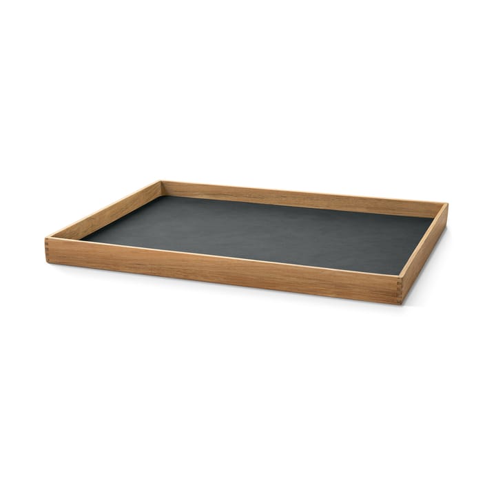 Bandeja de teca Even square L - Nupo anthracite - LIND DNA