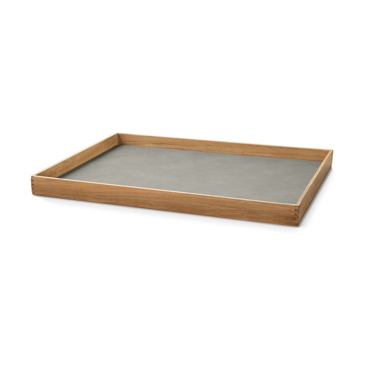 Bandeja de teca Even square L - Nupo light grey - LIND DNA