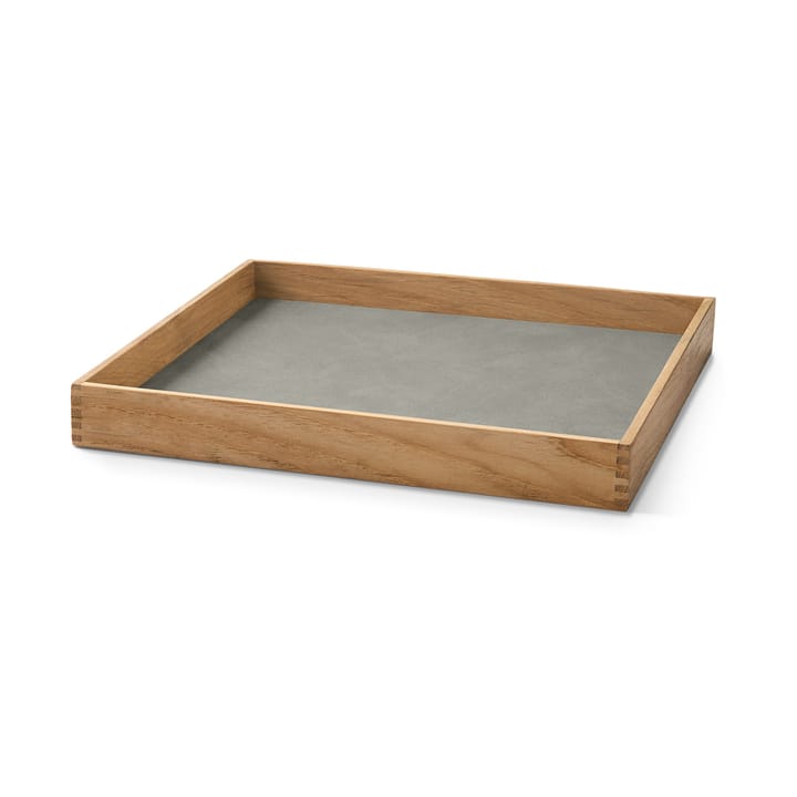 Bandeja de teca Even square P - Nupo light grey - LIND DNA