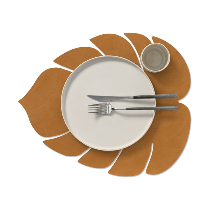 Individual de mesa Monstera Leaf Nupo L, Burned curry LIND DNA