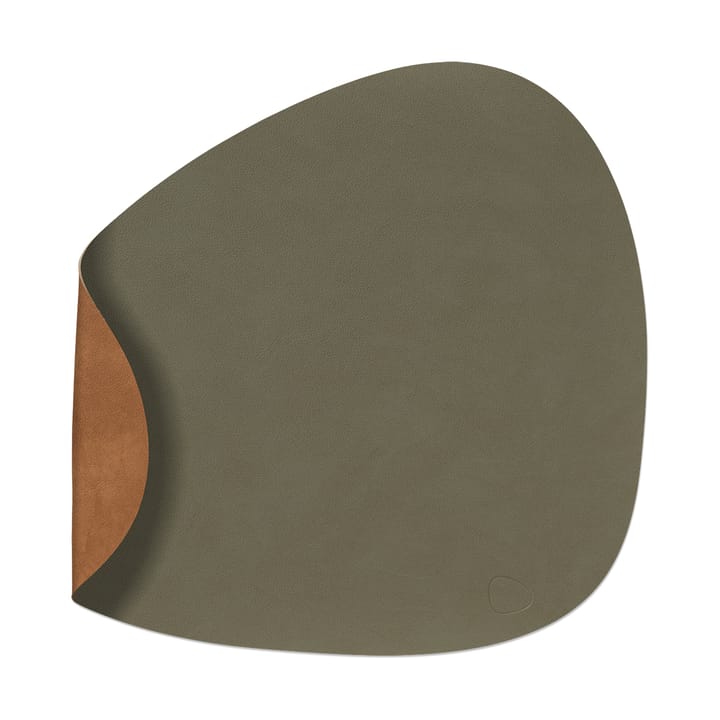 Individual de mesa reversível Nupo curve L 1 un. - Army green-nature - LIND DNA