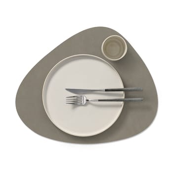 Individual de mesa reversível Nupo curve L 1 un. - Linen-Flint grey - LIND DNA