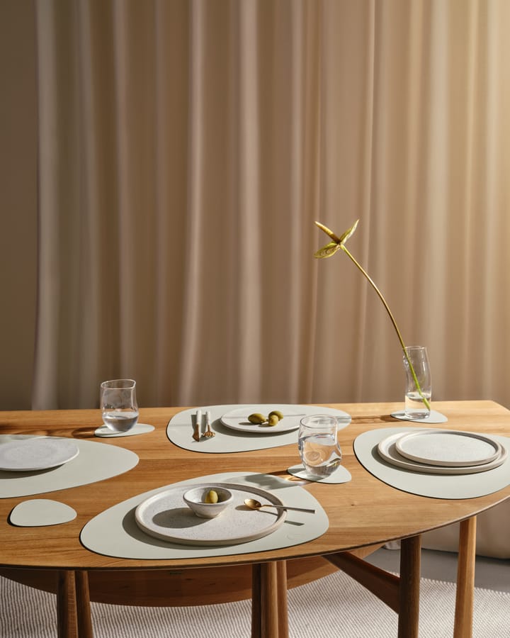 Individual de mesa reversível Nupo curve L 1 un., Linen-Flint grey LIND DNA