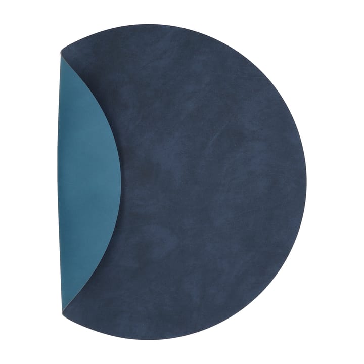 Individual de mesa reversível redondo Nupo XL 1 un. - Midnight blue-petrol - LIND DNA