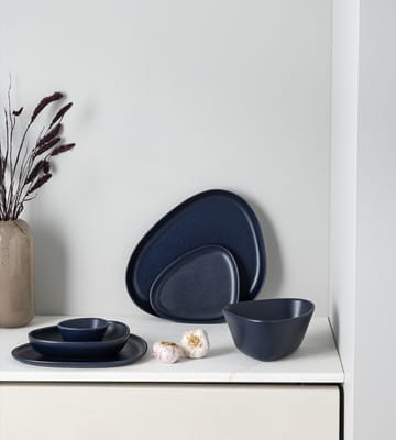 Prato Curve Stoneware 26x30 cm - azul marinho - LIND DNA