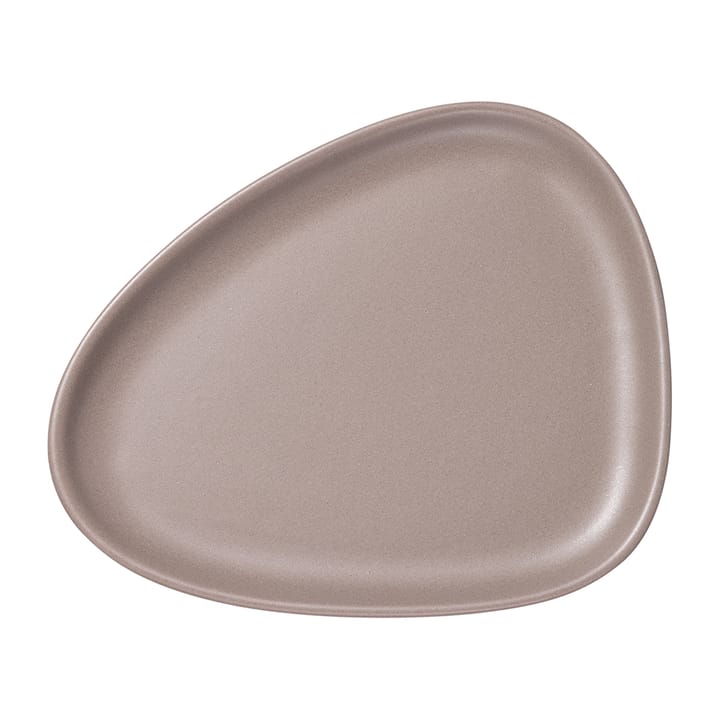 Prato pequeno Curve Stoneware 19x22 cm - Warm Grey - LIND DNA