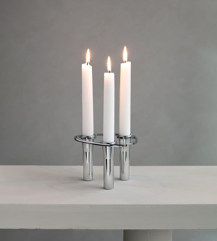 Suporte de velas combinável Lind Curve cromado - Triple - LIND DNA