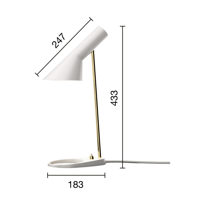 Candeeiro de mesa AJ Mini Anniversary edition, Matte white-pale rose Louis Poulsen