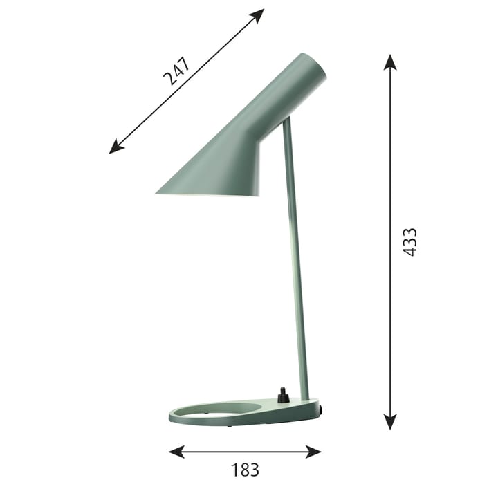 Candeeiro de mesa AJ MINI, Petróleo leve Louis Poulsen