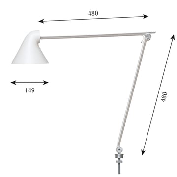 Candeeiro de mesa NJP Ø10 mm - Branco - Louis Poulsen