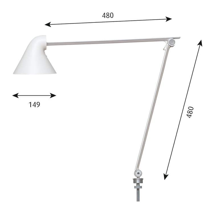 Candeeiro de mesa NJP Ø10 mm - Branco - Louis Poulsen