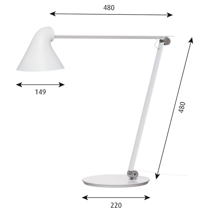 Candeeiro de mesa NJP, Branco Louis Poulsen