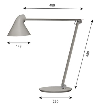 Candeeiro de mesa NJP - Cinzento claro - Louis Poulsen