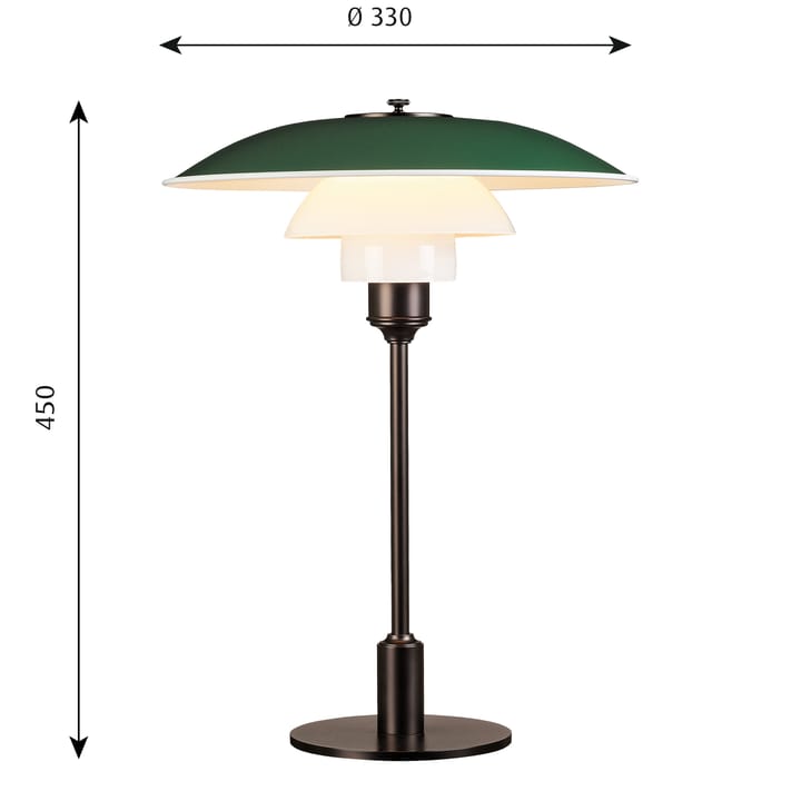 Candeeiro de mesa PH 3½-2½, Verde Louis Poulsen